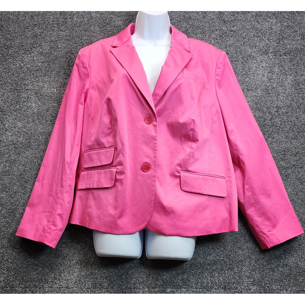 NWT Talbots Women Cotton Blend Stretch Barbiecore Career Preppy Blazer 20W
